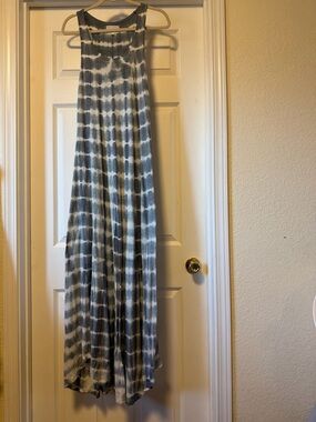 Olive & Oak Tie-Dye Maxi Dress - Dusty Blue & White - Size S